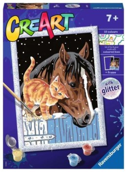 Malowanka CreArt dla dzieci: Koń i kotek 202171 RAVENSBURGER malowanie po numerach