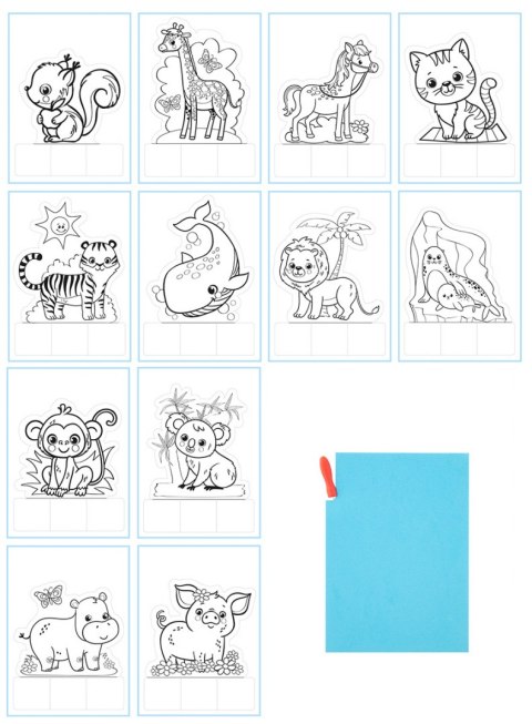 Obrazki wypychane 12 arkuszy 15x20 cm 2 wzory