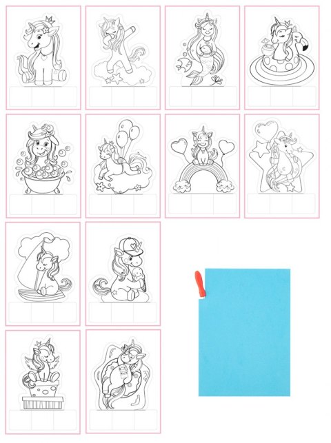 Obrazki wypychane 12 arkuszy 15x20 cm 2 wzory