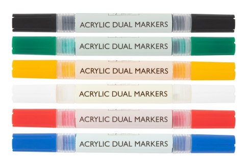 Zestaw markerów akrylowych, podwójna końcówka