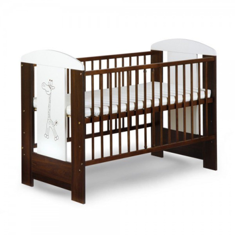 Klupś - Łóżeczko Safari Żyrafka 120x60 ecru-orzech