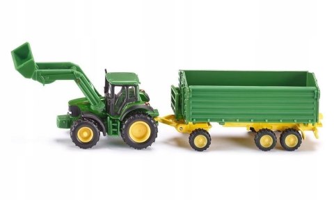 SIKU S1843 Traktor John Deere z przyczepą i ładowarką