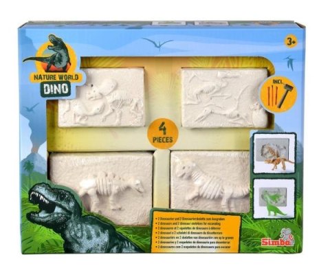 Duży zestaw wykopalisk Dinozaur 4 elementy+ akcesoria