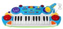 Niebieski zestaw muzyczny Keyboard + Werble + Mikrofon dla dzieci 3+ Światła + Dźwięki 2 oktawy