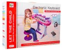 Różowy zestaw muzyczny Keyboard + Werble + Mikrofon dla dzieci 3+ Światła + Dźwięki 3 oktawy
