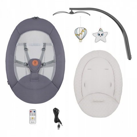 RINA Lionelo Bujaczek leżaczek dla dzieci 2w1 - Grey Concrete