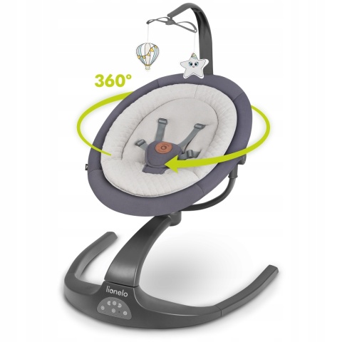 RINA Lionelo Bujaczek leżaczek dla dzieci 2w1 - Grey Concrete