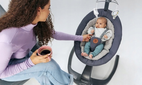 RINA Lionelo Bujaczek leżaczek dla dzieci 2w1 - Grey Concrete