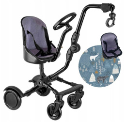 SIDE RIDER Dostawka boczna z siedziskiem mocowana do wózka + poduszka / wkładka Niedźwiadki
