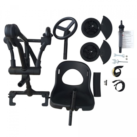 SIDE RIDER Dostawka boczna z siedziskiem mocowana do wózka + poduszka / wkładka Tropikalne Liście