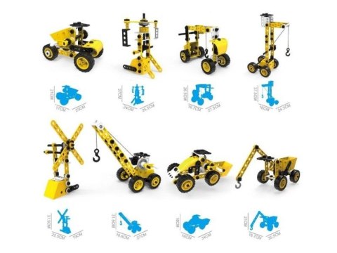 Klocki Konstrukcyjne, Maszyny, Pojazdy Budowlane, Auto, Samochód Do Rozkręcania I Skręcania 8w1