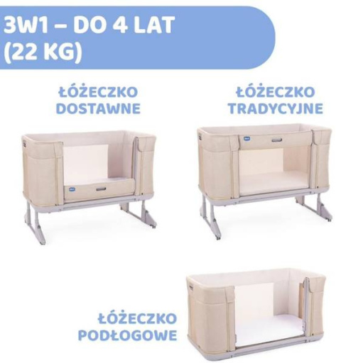 NEXT 2 ME FOREVER Chicco Łóżeczko dostawne 0m+ Next2Me HONEY BEIGE