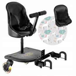 X RIDER Dostawka z siedziskiem mocowana do wózka, max 25 kg + poduszka / wkładka Jednorożec