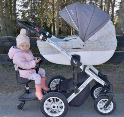 X RIDER Dostawka z siedziskiem mocowana do wózka, max 25 kg + poduszka / wkładka Boho