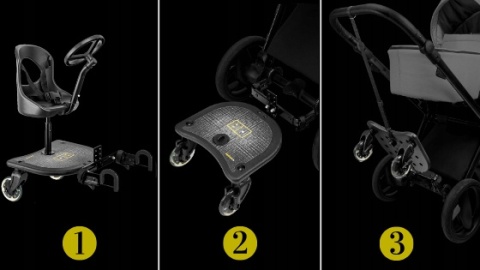 X RIDER PLUS Dostawka z siedziskiem mocowana do wózka, max 25 kg + poduszka / wkładka Dinozaury