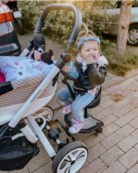 X RIDER PLUS Dostawka z siedziskiem mocowana do wózka, max 25 kg + poduszka / wkładka Jednorożec