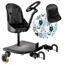 X RIDER PLUS Dostawka z siedziskiem mocowana do wózka, max 25 kg + poduszka / wkładka Misie