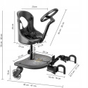 X RIDER PLUS Dostawka z siedziskiem mocowana do wózka, max 25 kg + poduszka / wkładka Trójkąty