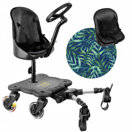 COZY 4 RIDER Dostawka z siedziskiem mocowana do wózka, max 25 kg + poduszka / wkładka Tropikalne Liście
