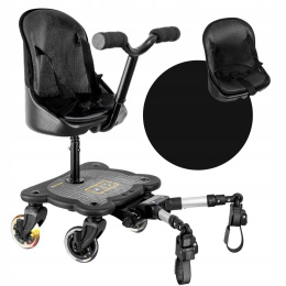 COZY 4S RIDER Dostawka z siedziskiem mocowana do wózka, max 25 kg + poduszka / wkładka Czarna