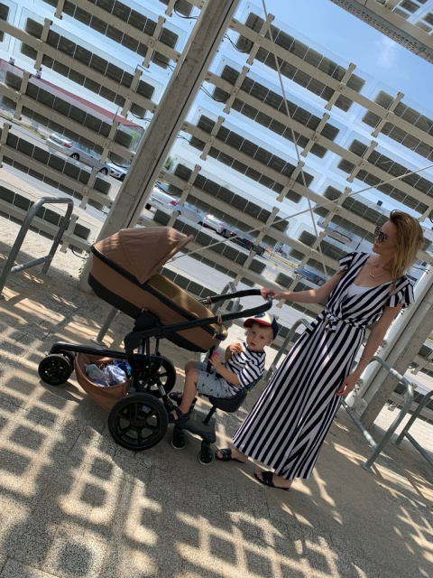 COZY 4S RIDER Dostawka z siedziskiem mocowana do wózka, max 25 kg + poduszka / wkładka Czarno-Złota