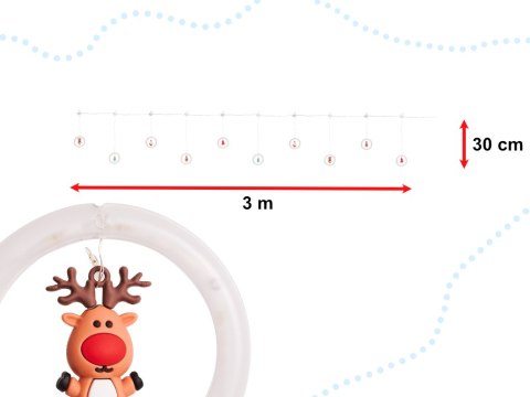 Kurtyna Led na okno girlanda gwiazdki świąteczna choinkowa 3 m 125 LED