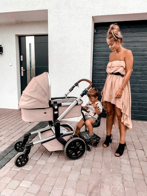 COZY 4 RIDER Dostawka z siedziskiem mocowana do wózka, max 25 kg + poduszka / wkładka Boho