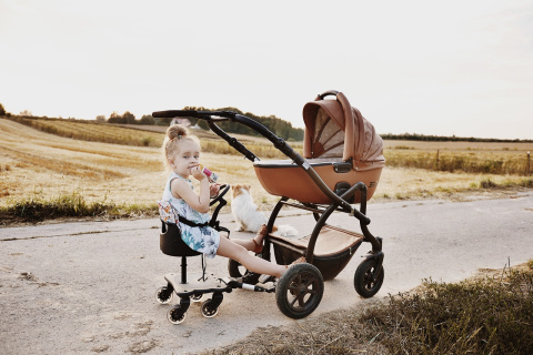 COZY 4 RIDER Dostawka z siedziskiem mocowana do wózka, max 25 kg + poduszka / wkładka Boho