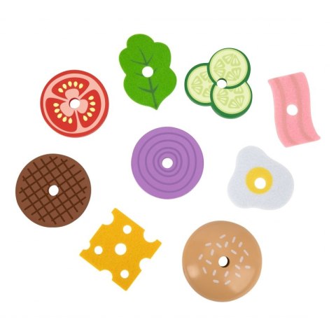 TOOKY TOY Restauracja Duży Drewniany Burger Układanka dla Dzieci 21 el. FSC