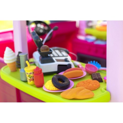 FEBER Różowy Food Truck 2w1 Kuchnia i Pojazd Artykuły Spożywcze Akcesoria kuchenne 50 el.