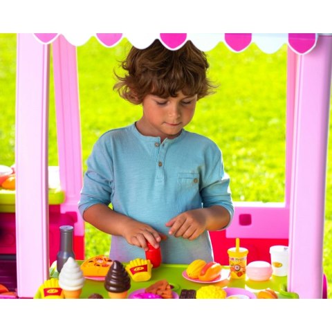 FEBER Różowy Food Truck 2w1 Kuchnia i Pojazd Artykuły Spożywcze Akcesoria kuchenne 50 el.