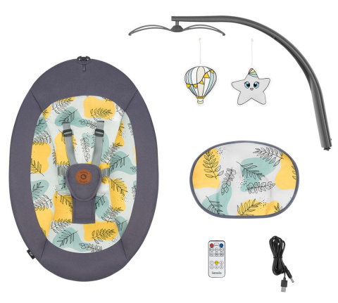 RALF Lionelo Bujaczek leżaczek dla dzieci 2w1 - Grey Concrete