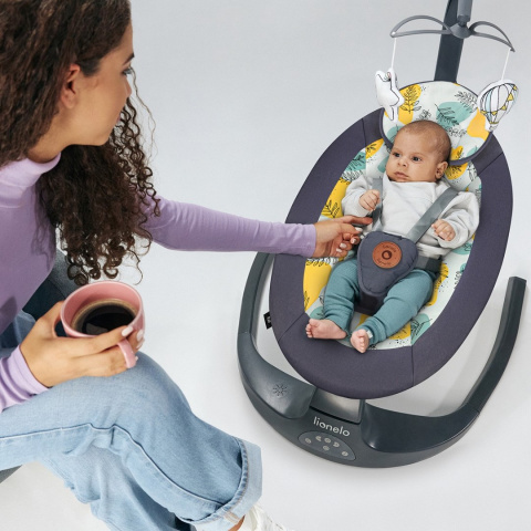 RALF Lionelo Bujaczek leżaczek dla dzieci 2w1 - Grey Concrete