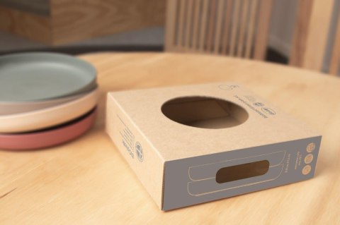 TINY BIObased Talerz dla dziecka 2 szt Nude/ Mocca