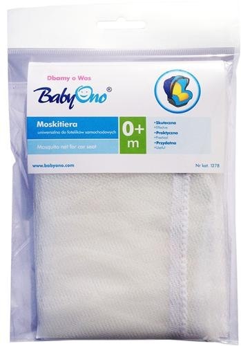 Baby Ono - 1278 Moskitiera do fotelika + 078 klips do smoczka gratis