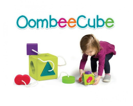 Sorter kostka sensoryczna Oombee Cube dopasuj kształty 6 miesięcy + Fat Brain Toy Qelements