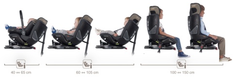 Jane GROOWY + NEST i-Size 40-150 cm fotelik samochodowy IsoFix do 36kg 12 lat - 4591 T34 JET BLACK