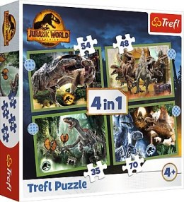 TREFL 34607 Puzzle 4w1 Groźne dinozaury