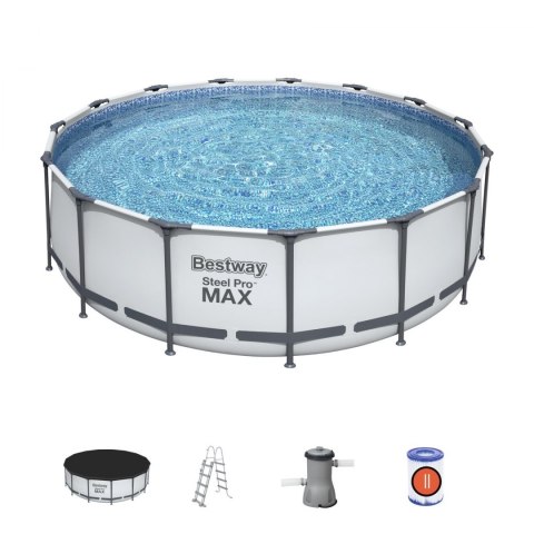 Basen stelażowy Steel Pro MAX 5w1 BESTWAY 457x122cm 15FT + Pompa Filtr + Akcesoria