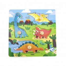 Viga 445960 Drewniane puzzle Zwierzęta Dinozaury