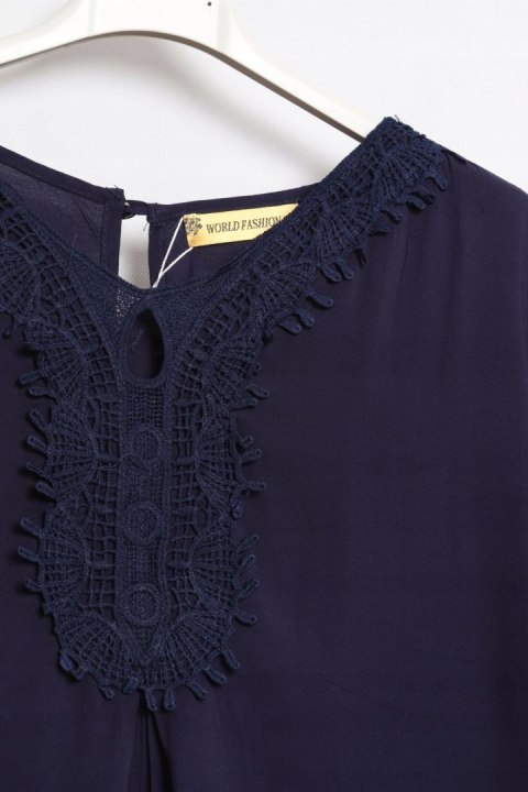 BLUZKA zwiewna granatowa HAFTY r 50/52