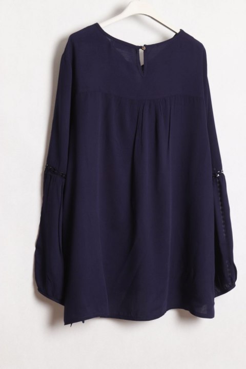 BLUZKA zwiewna granatowa HAFTY r 50/52
