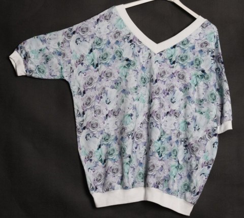 ITALY oversize BLUZKA tunika KWIATY 44/46/48/50/52