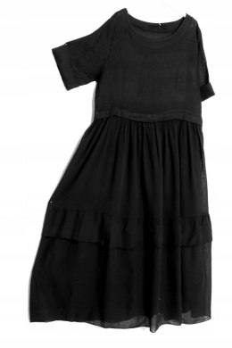 ITALY sukienka OVERSIZE czarna LEN 44/46