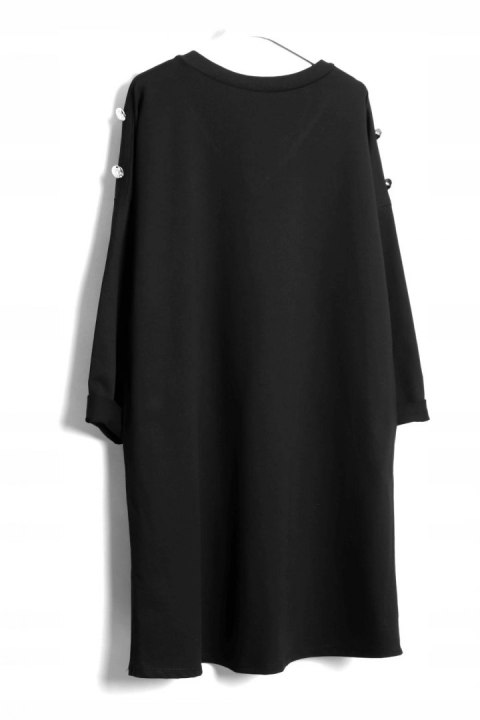 ITALY tunika JERSEY czarna OVERSIZE 44/46
