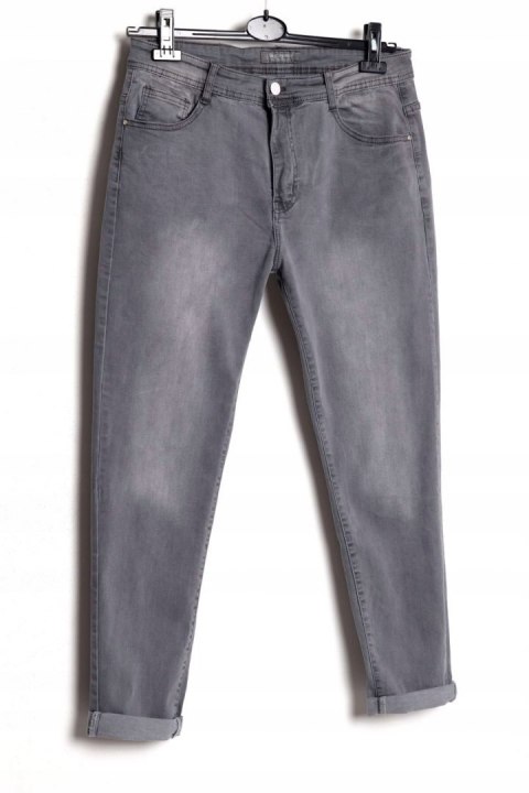 JEANSY spodnie ZGRABNE SZARE r 48/50