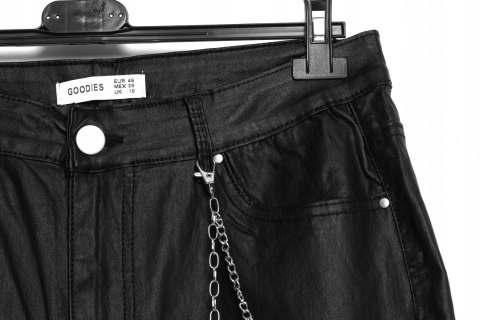 SPODNIE cygaretki WOSKOWANE czerń matowe r 48