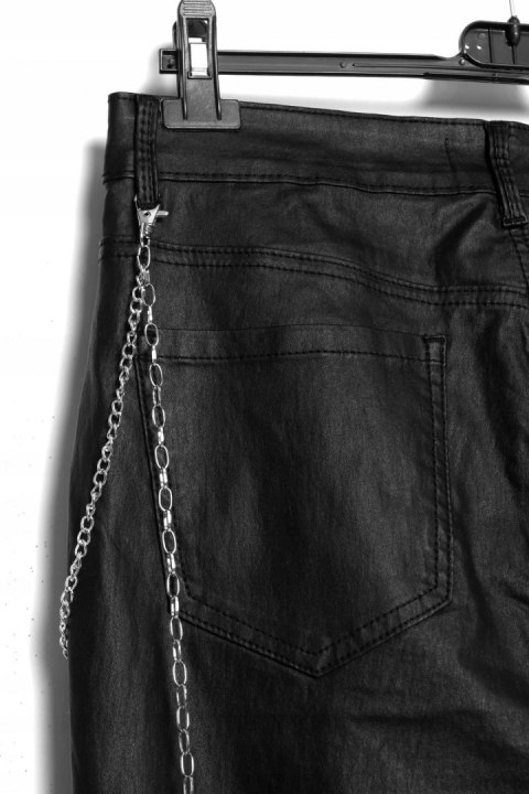 SPODNIE cygaretki WOSKOWANE czerń matowe r 48