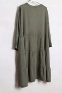 SUKIENKA OVERSIZE falbana TRAPEZ khaki 48/50/52