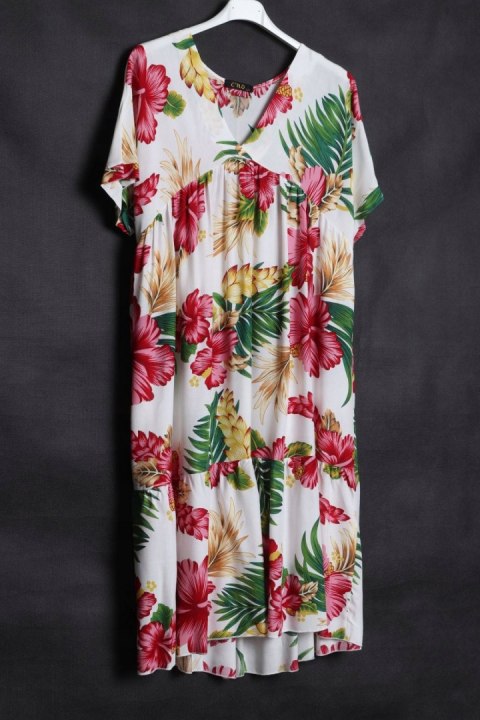 SUKIENKA OVERSIZE zwiewna KWIATY 44/46